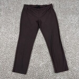 Eileen Fisher Pants Womens M Pull On Ankle Straight Stretch Brown Slim Everyday